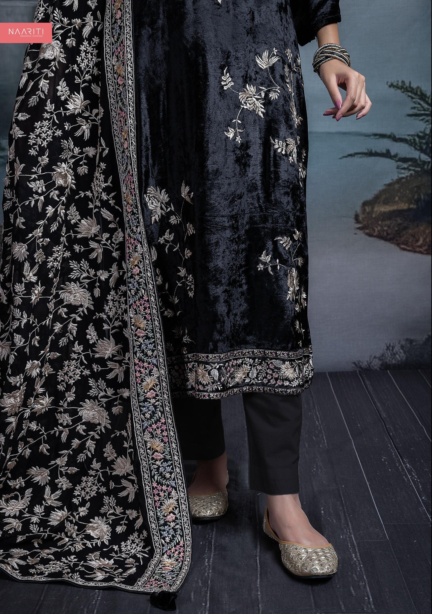 Fareez 2378 Naariti Velvet Unstitched Suits