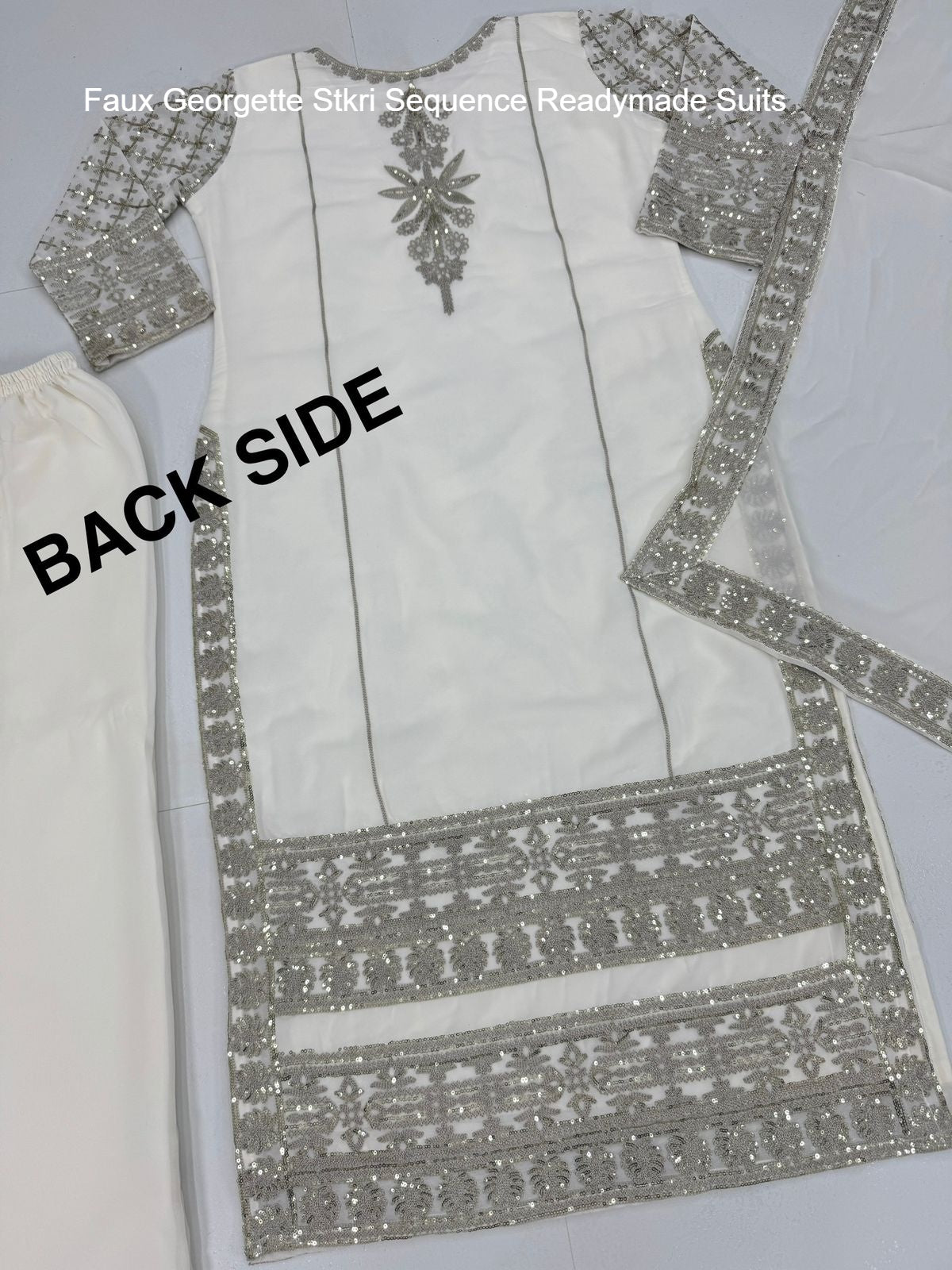 Faux Georgette Stkri Sequence Readymade Suits