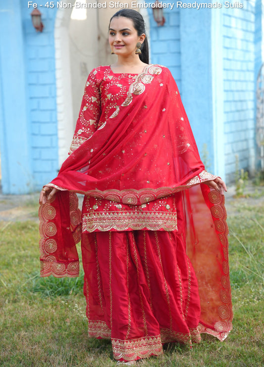 Fe - 45 Non-Branded Stfen Embroidery Readymade Suits