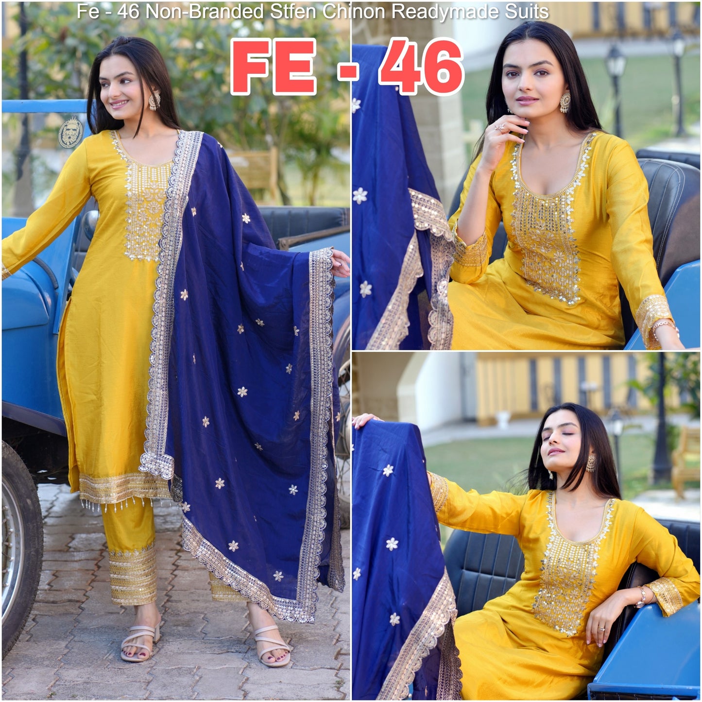 Fe - 46 Non-Branded Stfen Chinon Readymade Suits