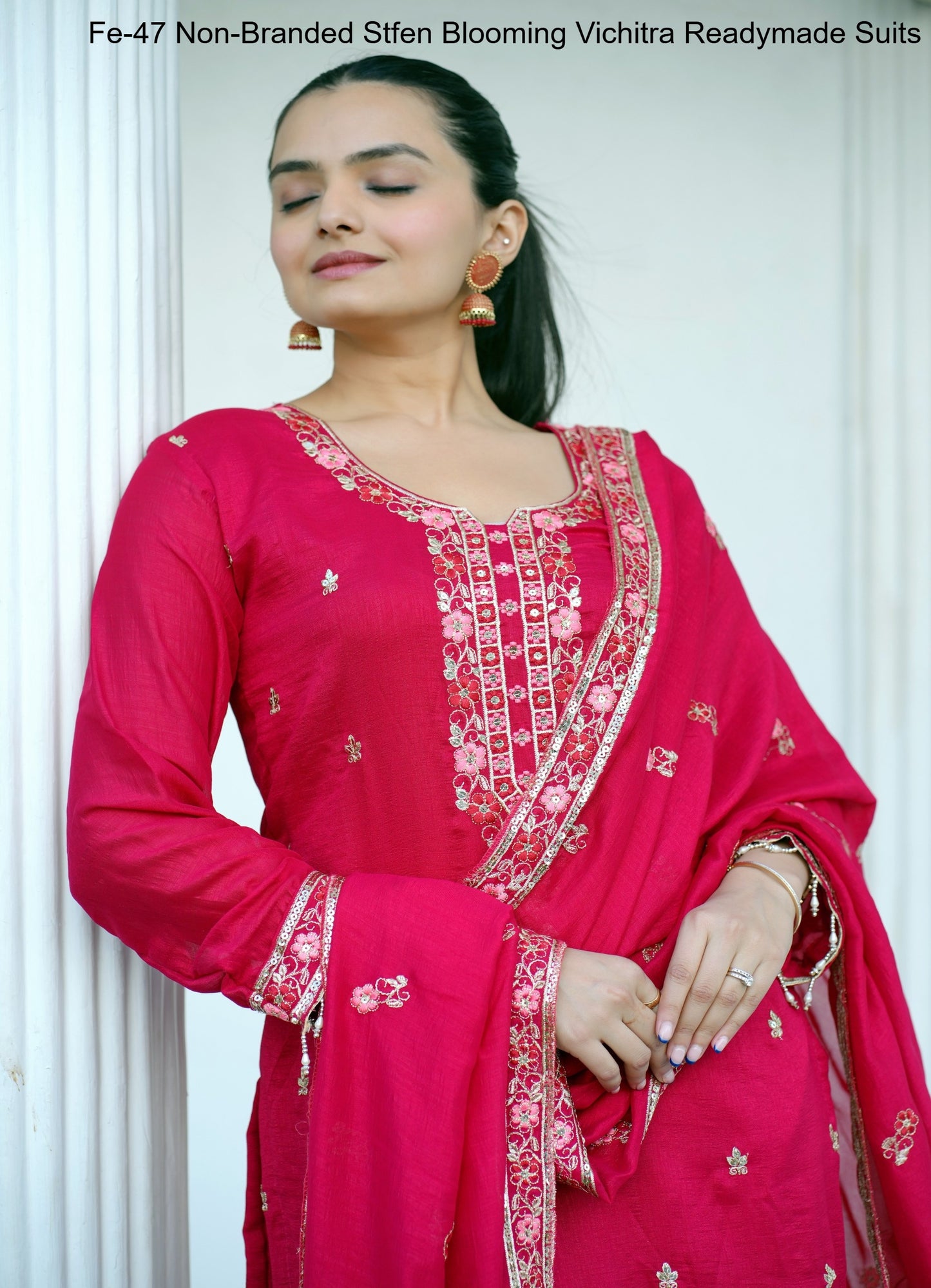 Fe-47 Non-Branded Stfen Blooming Vichitra Readymade Suits
