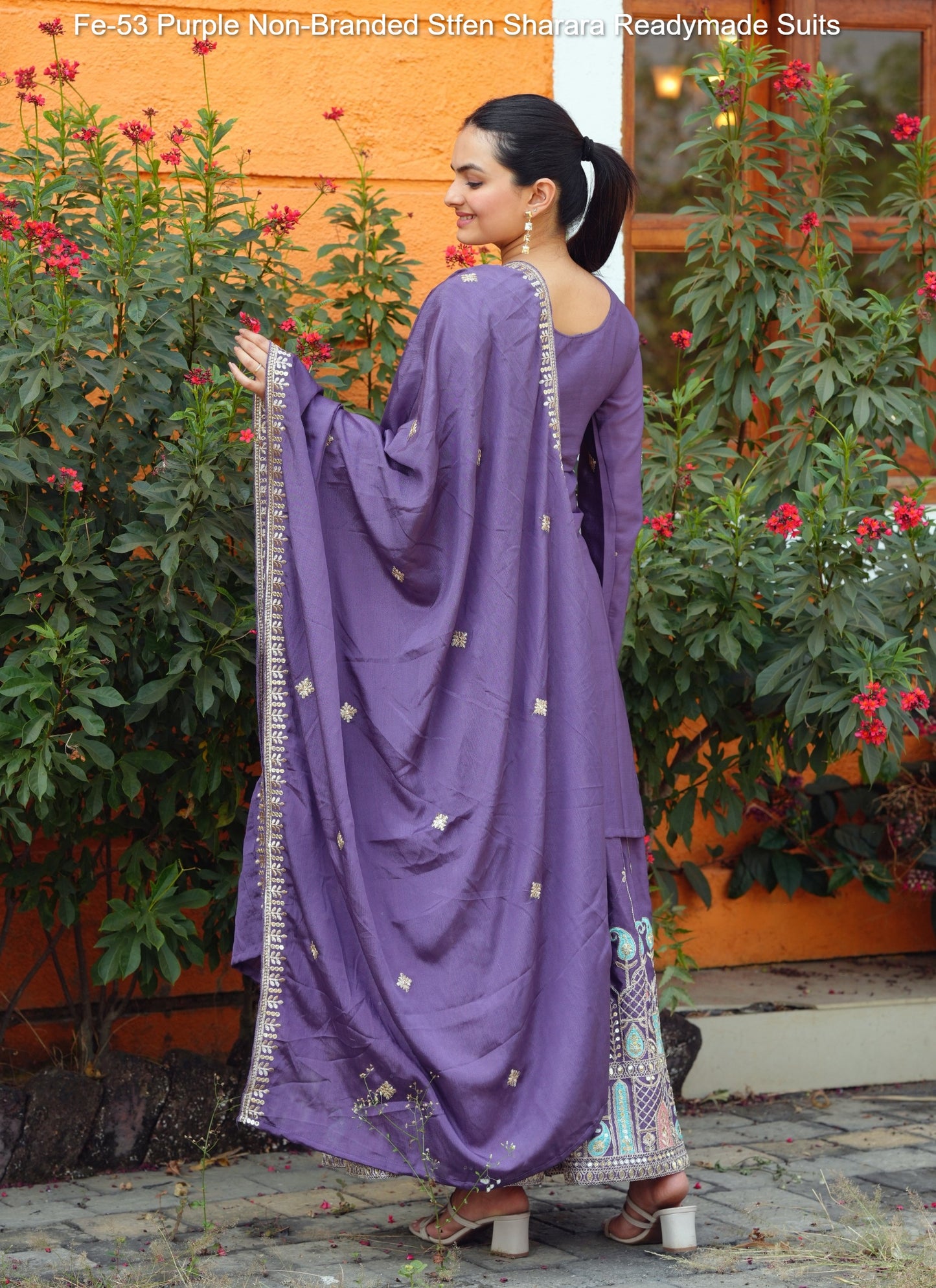 Fe-53 Purple Non-Branded Stfen Sharara Readymade Suits