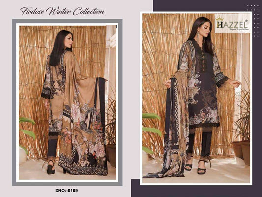 Firudose Winter Collection 0109 Hazzel Printed Pakistani Patch Suits