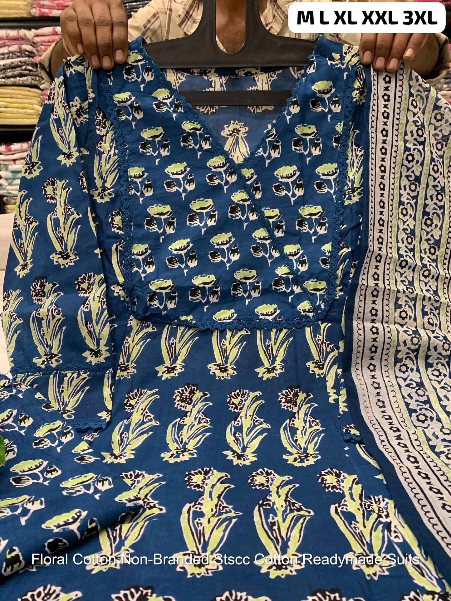 Floral Cotton Non-Branded Stscc Cotton Readymade Suits