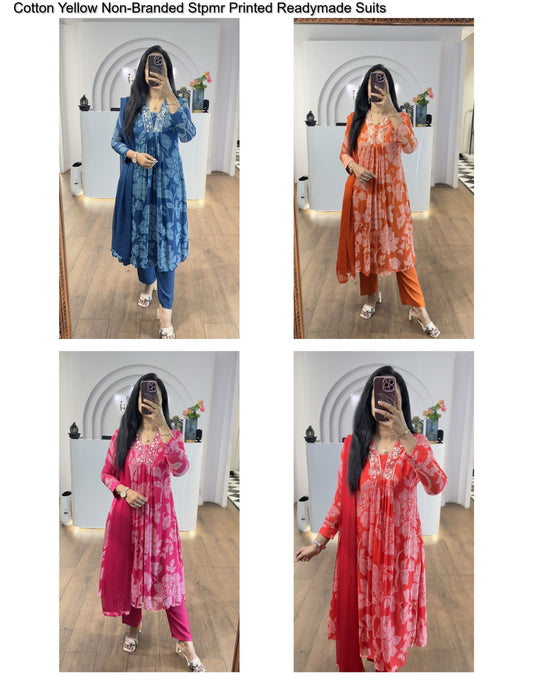 Floral Design Non-Branded Stpmr Cotton Readymade Suits