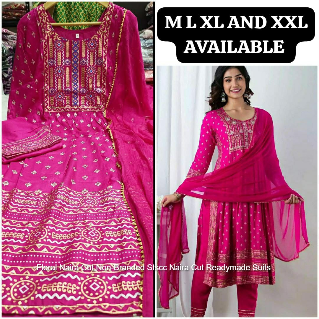 Floral Naira Cut Non-Branded Stscc Naira Cut Readymade Suits
