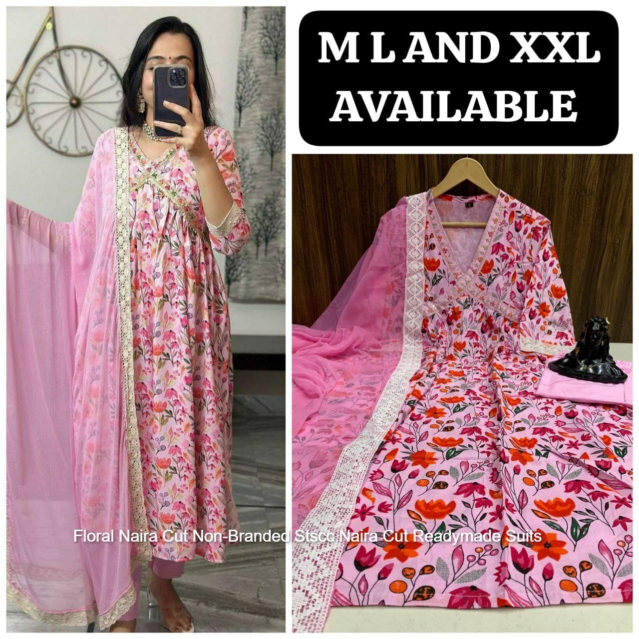 Floral Naira Cut Non-Branded Stscc Naira Cut Readymade Suits