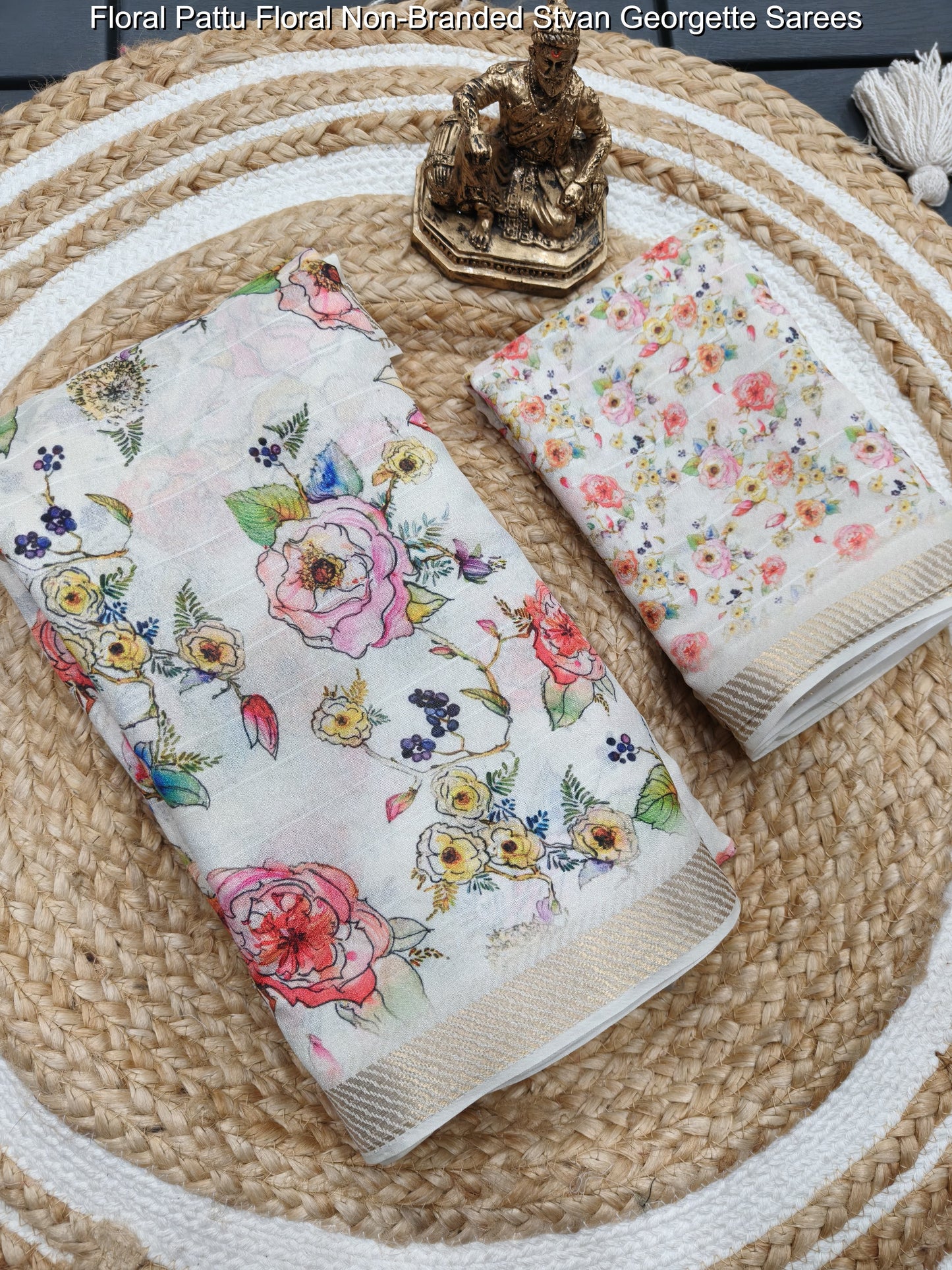 Floral Pattu Floral Non-Branded Stvan Georgette Sarees