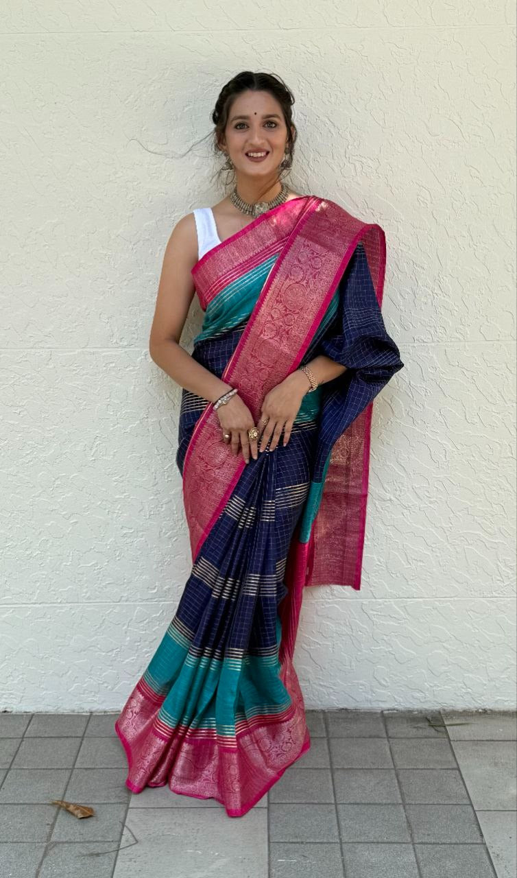 Foil Print Mira Bela Dola Sarees