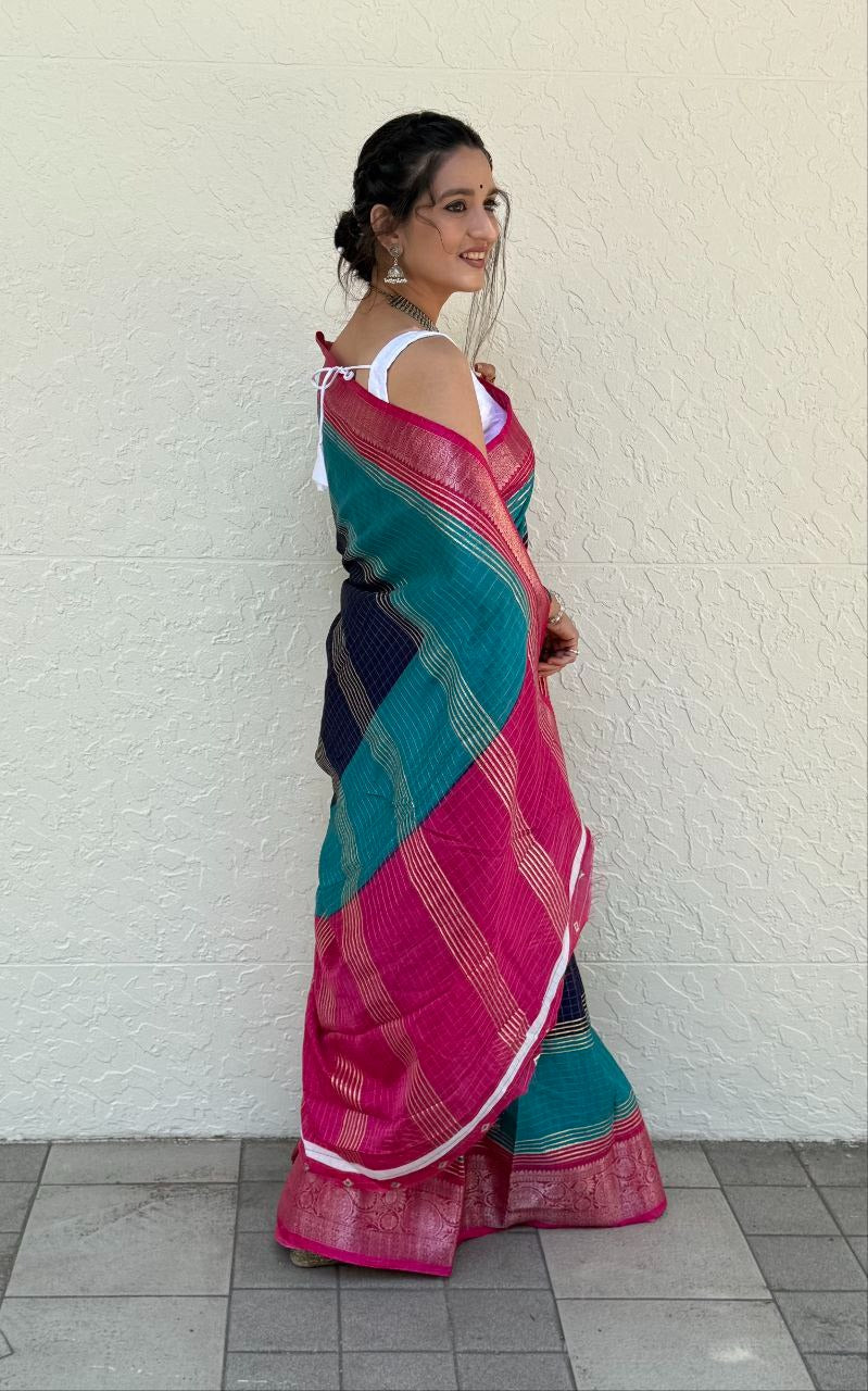 Foil Print Mira Bela Dola Sarees