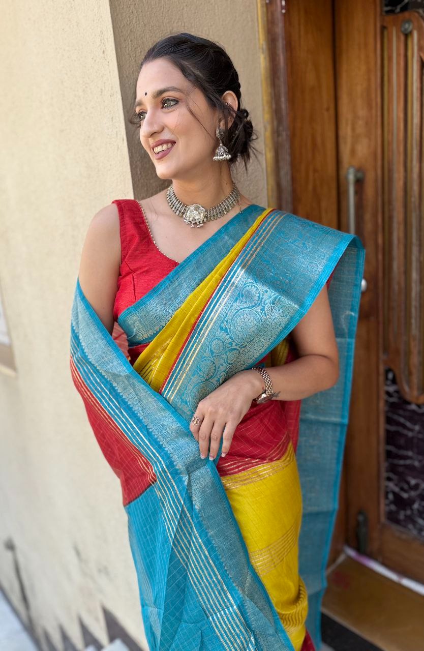 Foil Print Mira Bela Dola Sarees