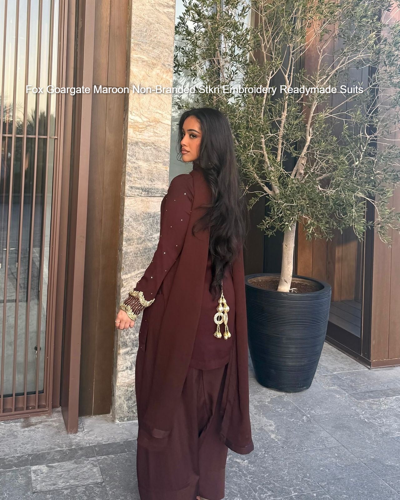 Fox Goargate Maroon Non-Branded Stkri Embroidery Readymade Suits