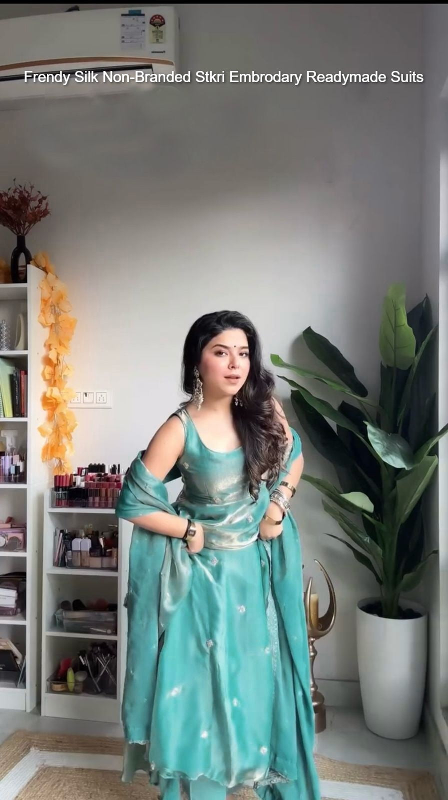 Frendy Silk Non-Branded Stkri Embrodary Readymade Suits