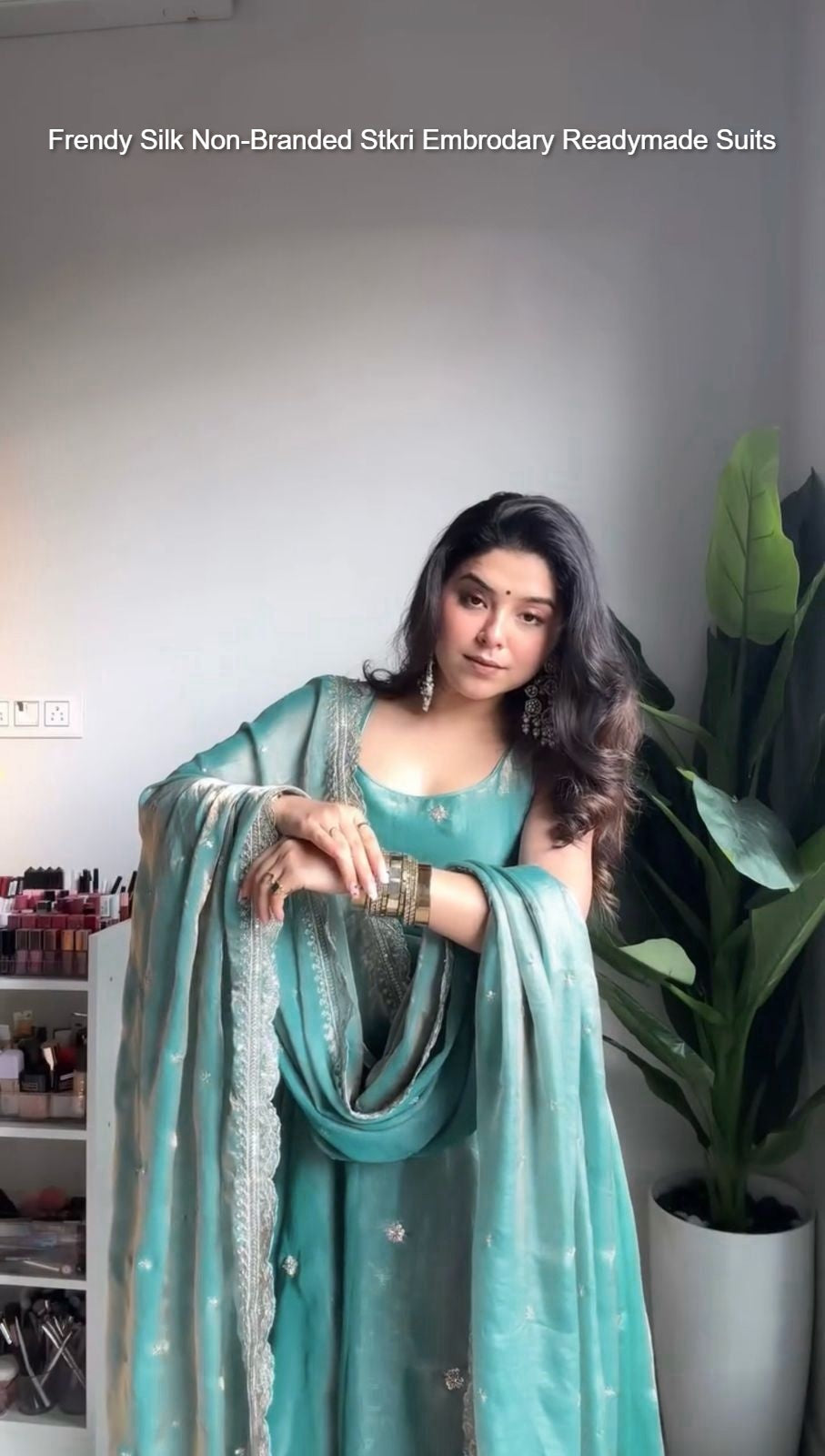 Frendy Silk Non-Branded Stkri Embrodary Readymade Suits