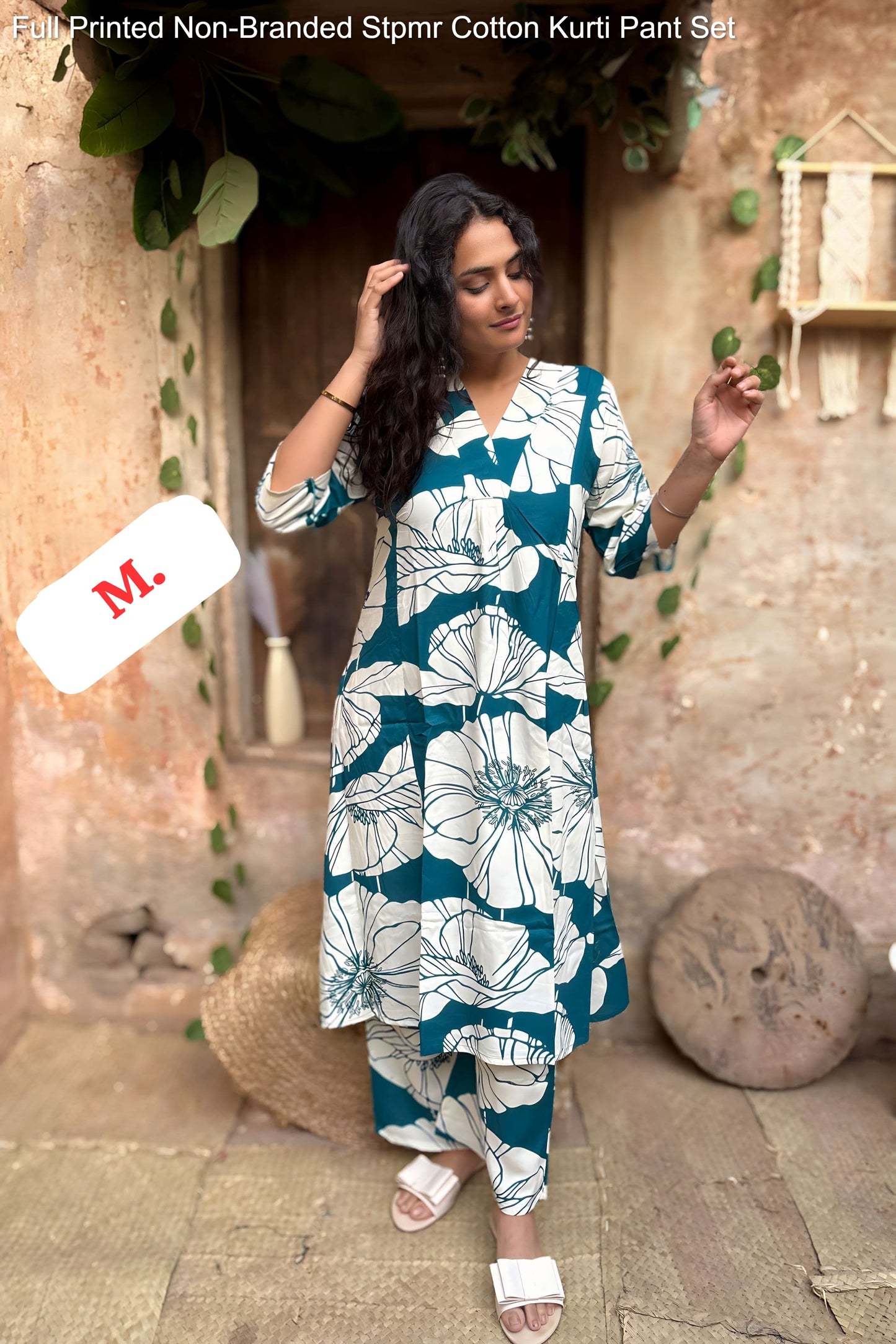 Full Printed Non-Branded Stpmr Cotton Kurti Pant Set