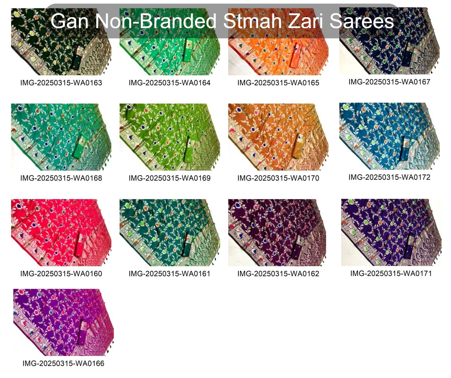 Gan Non-Branded Stmah Zari Sarees