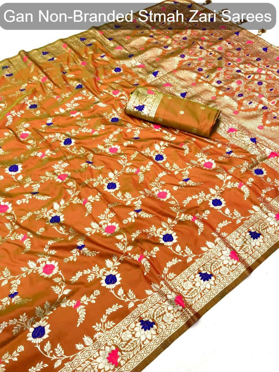 Gan Non-Branded Stmah Zari Sarees