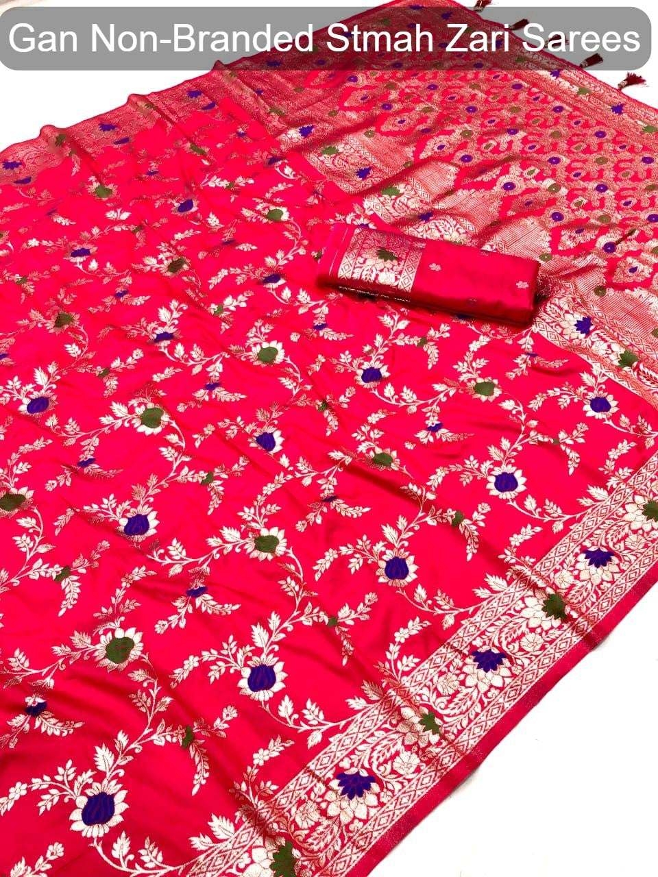 Gan Non-Branded Stmah Zari Sarees