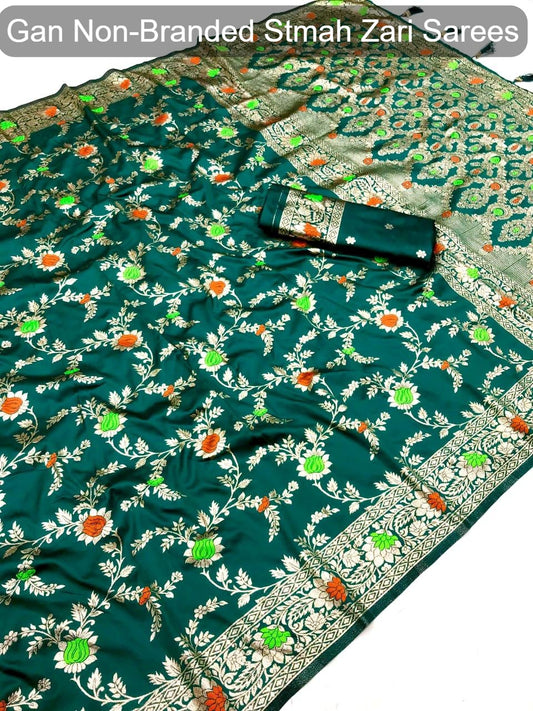 Gan Non-Branded Stmah Zari Sarees