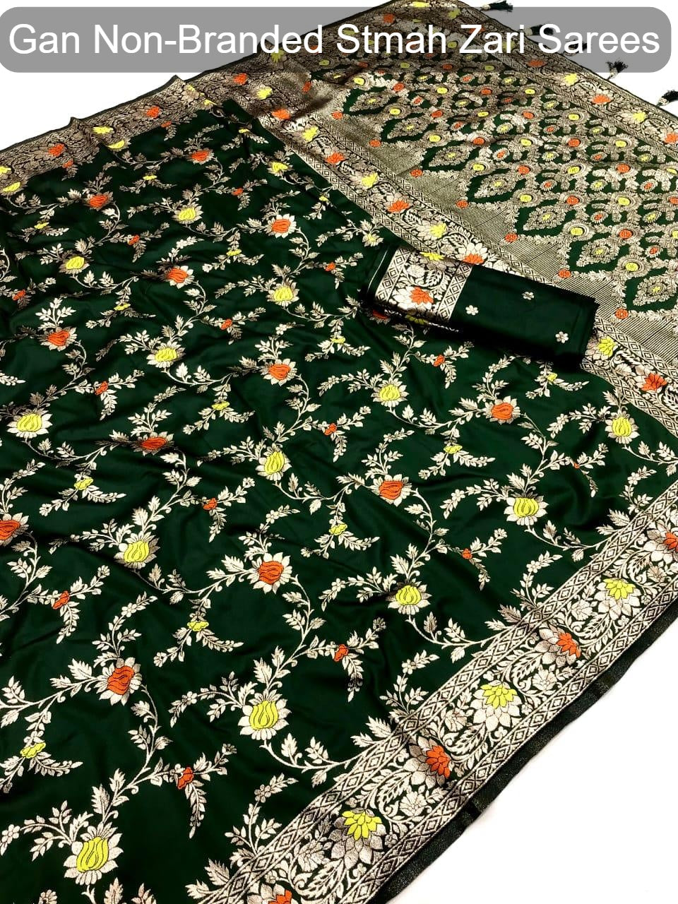 Gan Non-Branded Stmah Zari Sarees
