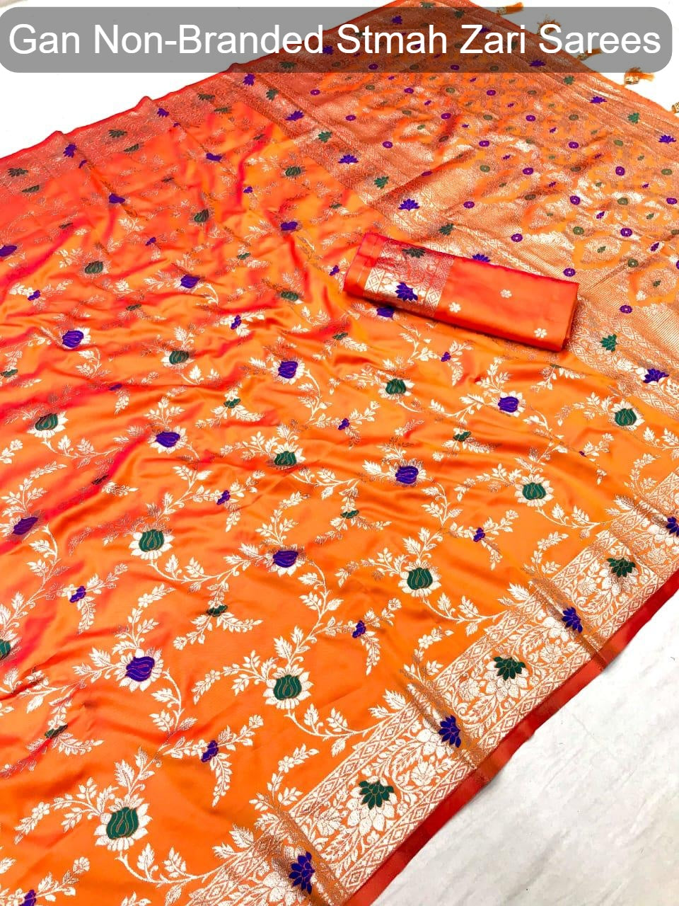 Gan Non-Branded Stmah Zari Sarees