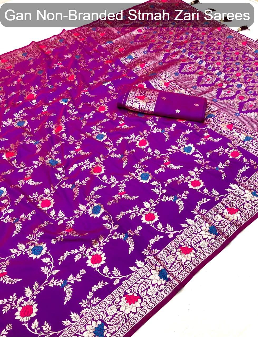 Gan Non-Branded Stmah Zari Sarees