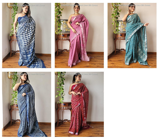 Gargi Non-Branded Stmah Linen Silk Sarees