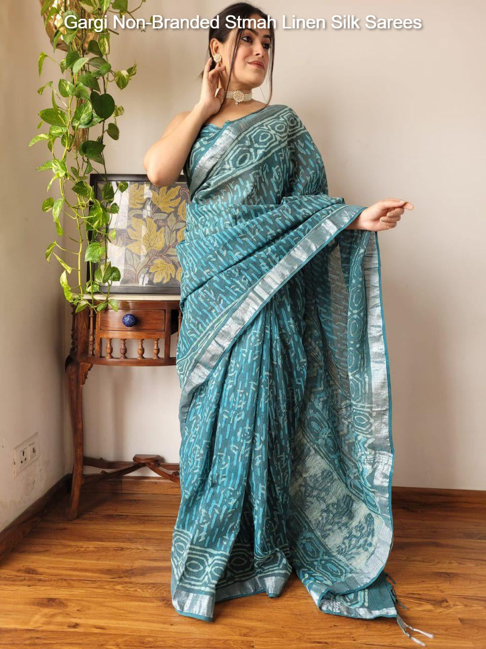Gargi Non-Branded Stmah Linen Silk Sarees