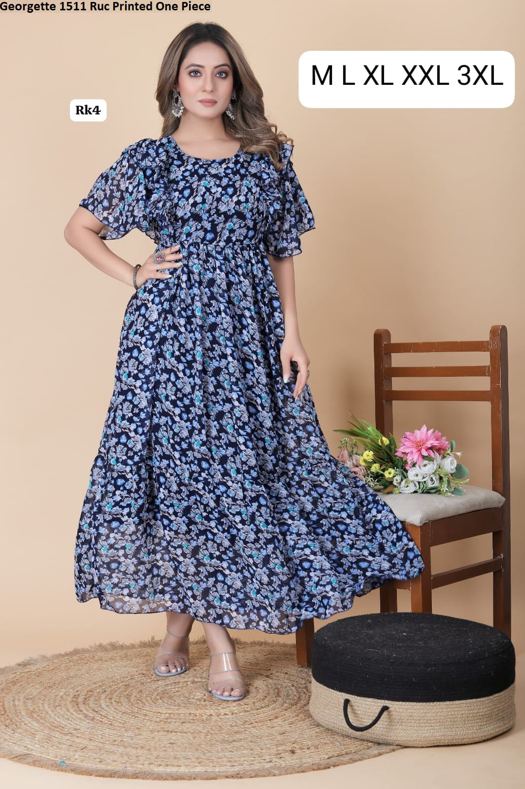 Georgette 1511 Ruc Printed One Piece