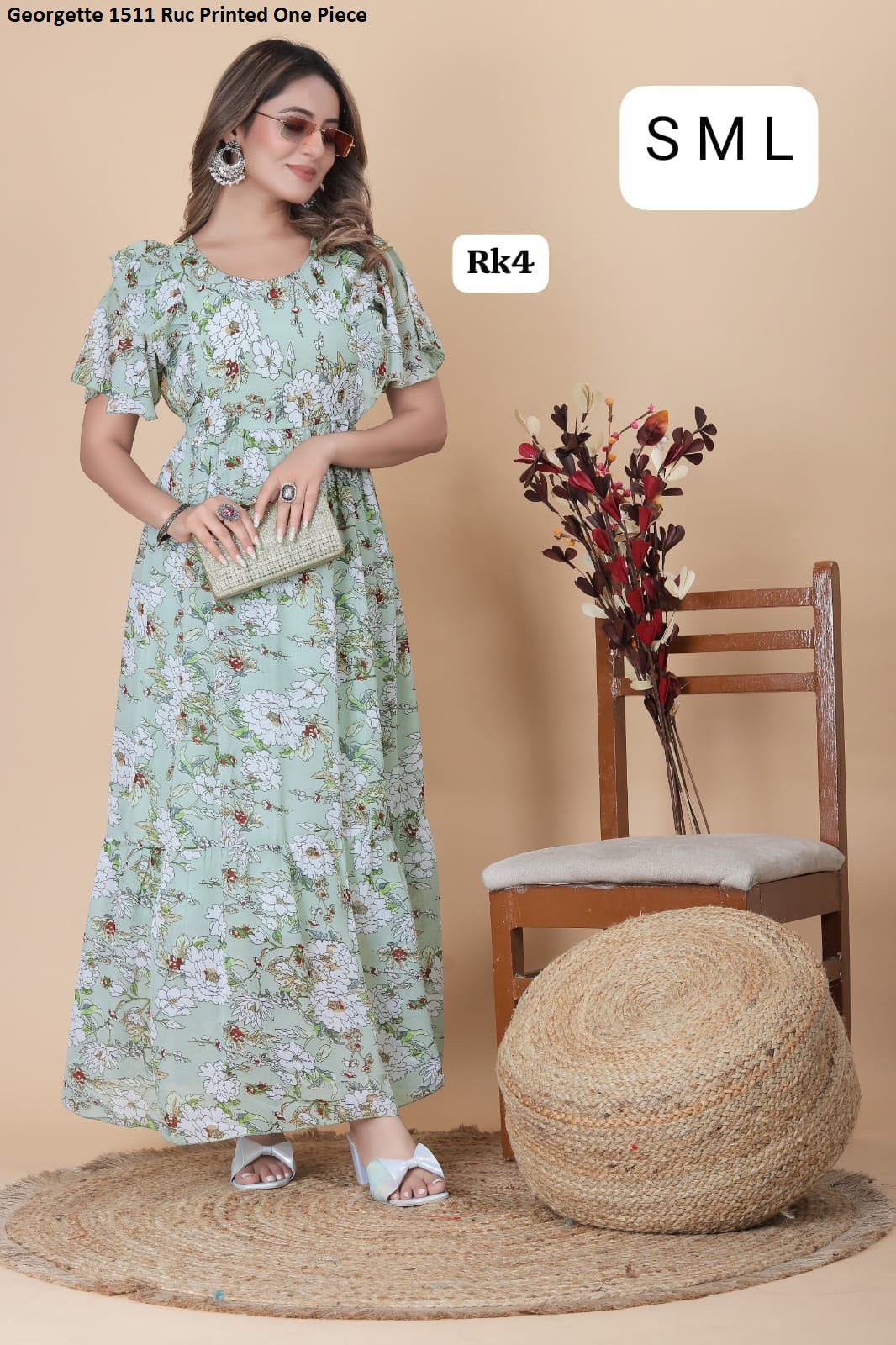 Georgette 1511 Ruc Printed One Piece