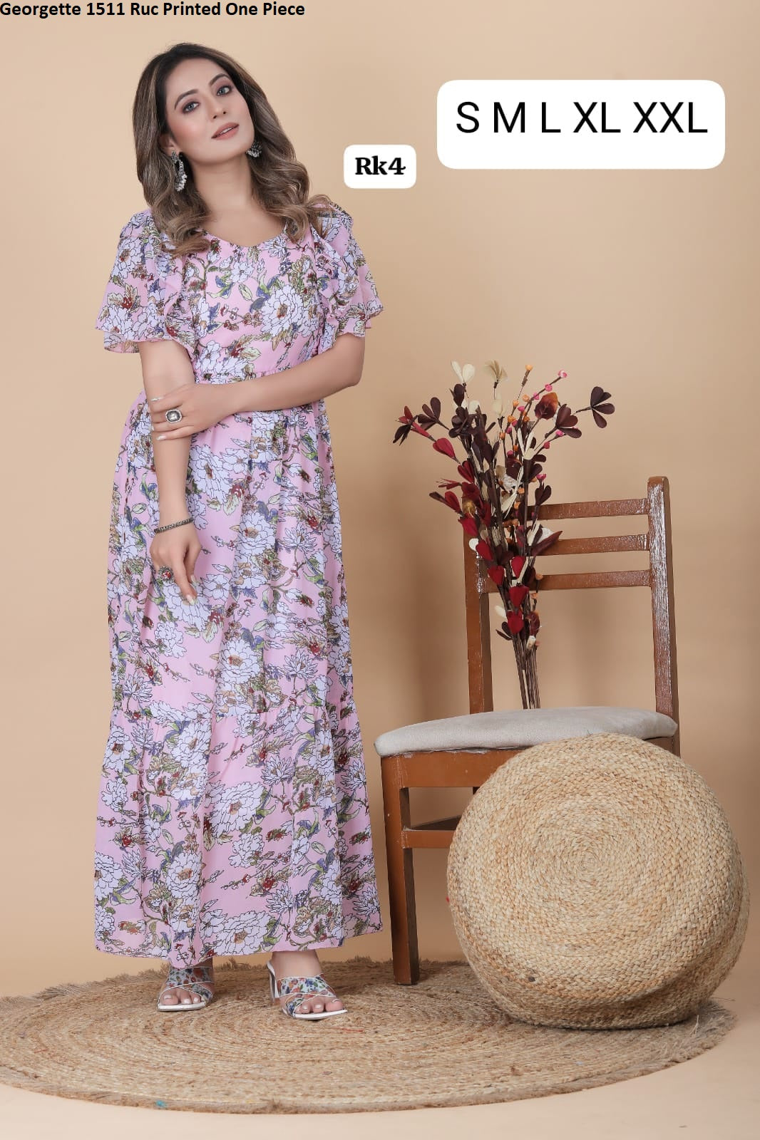 Georgette 1511 Ruc Printed One Piece