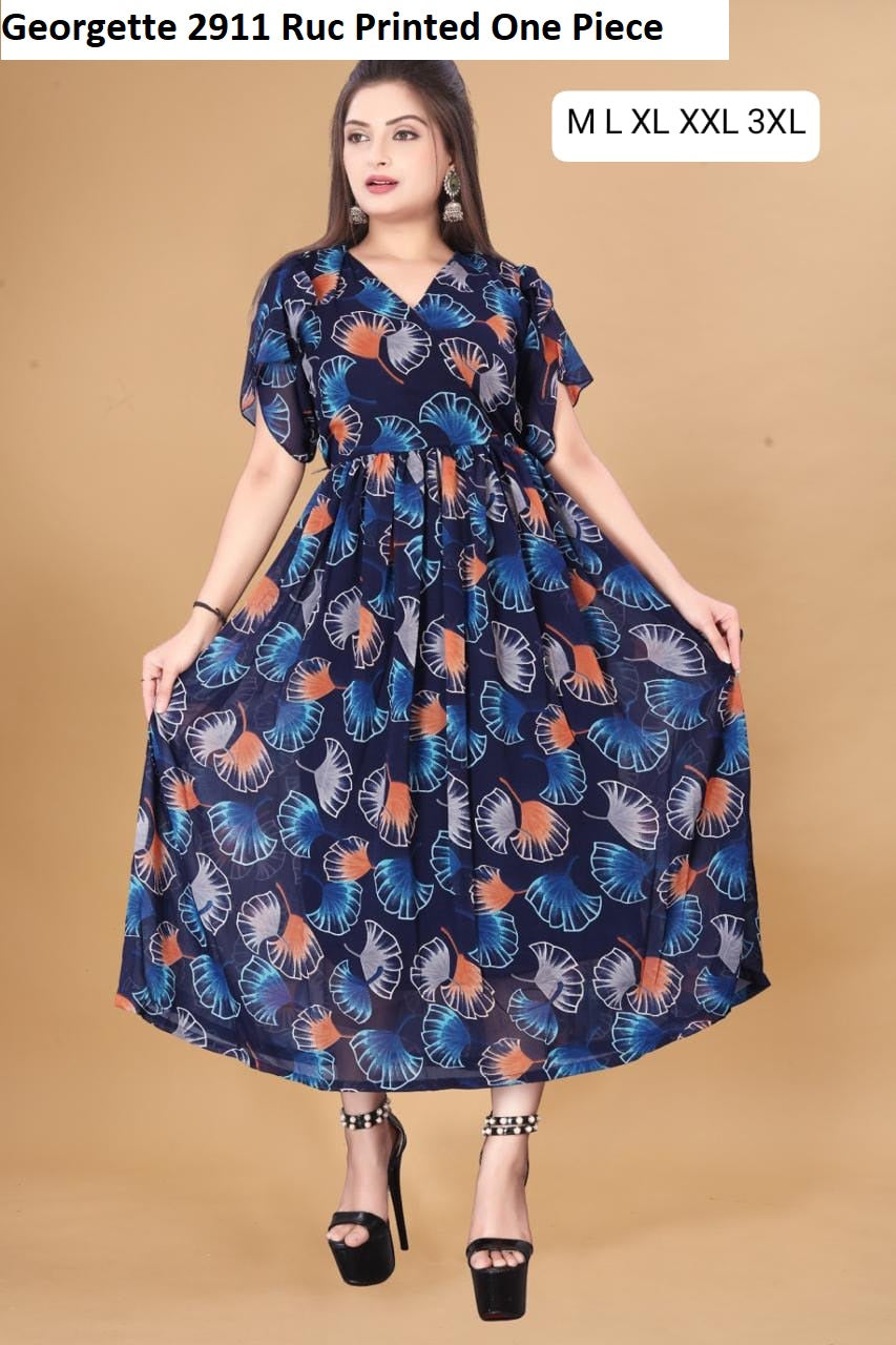 Georgette 2911 Ruc Printed One Piece