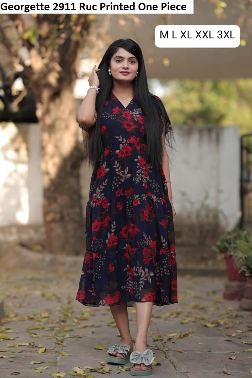 Georgette 2911 Ruc Printed One Piece