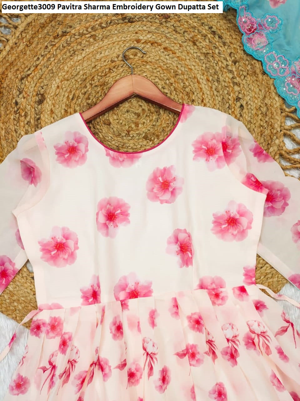Georgette3009 Pavitra Sharma Embroidery Gown Dupatta Set