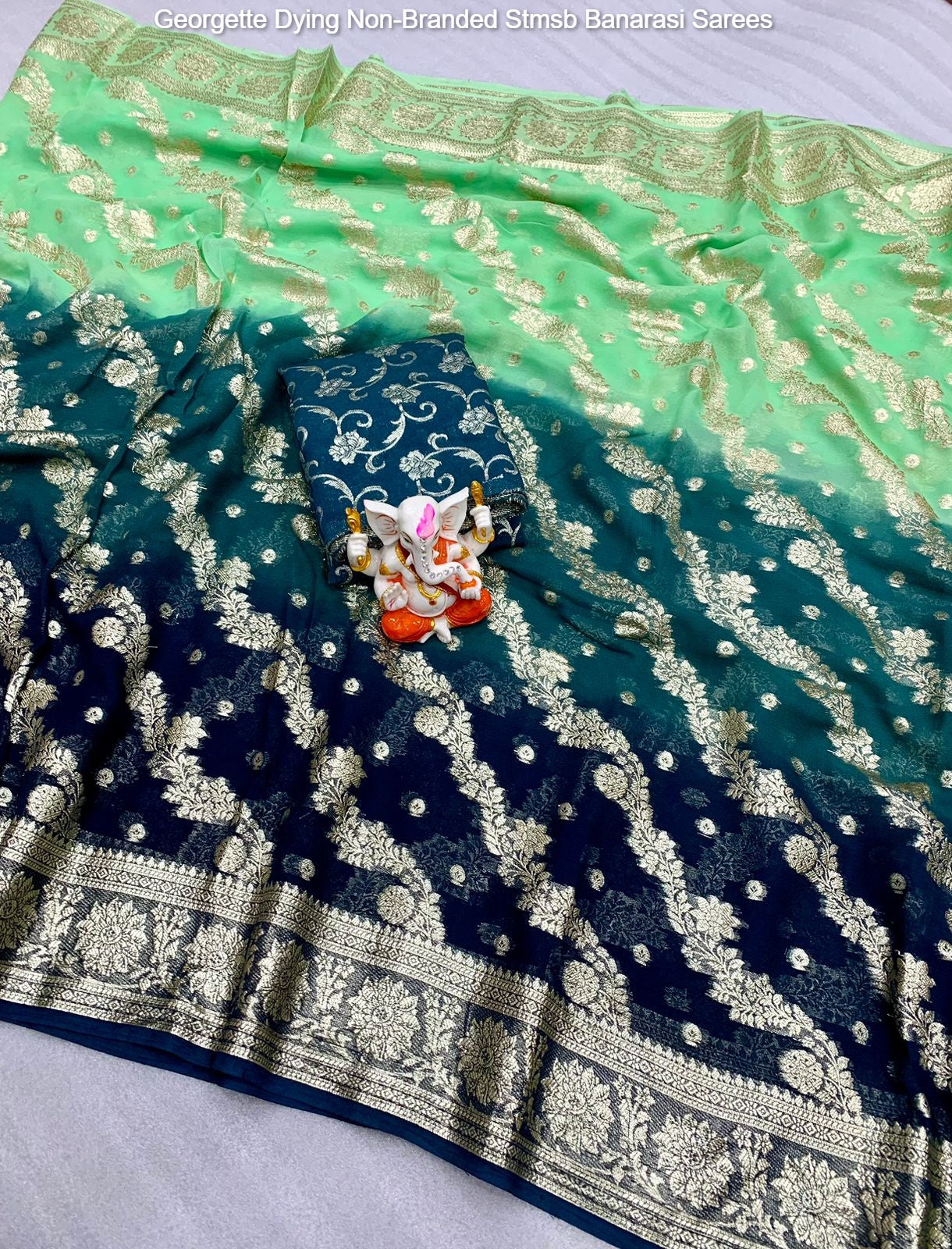 Georgette Dying Non-Branded Stmsb Banarasi Sarees