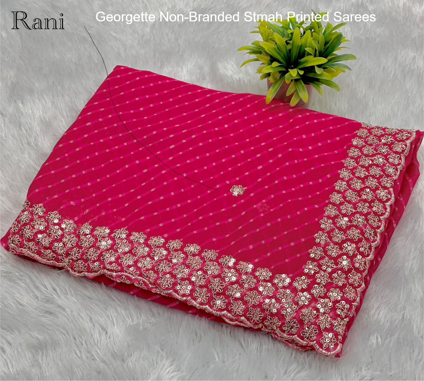 Georgette Non-Branded Stmah Printed Sarees