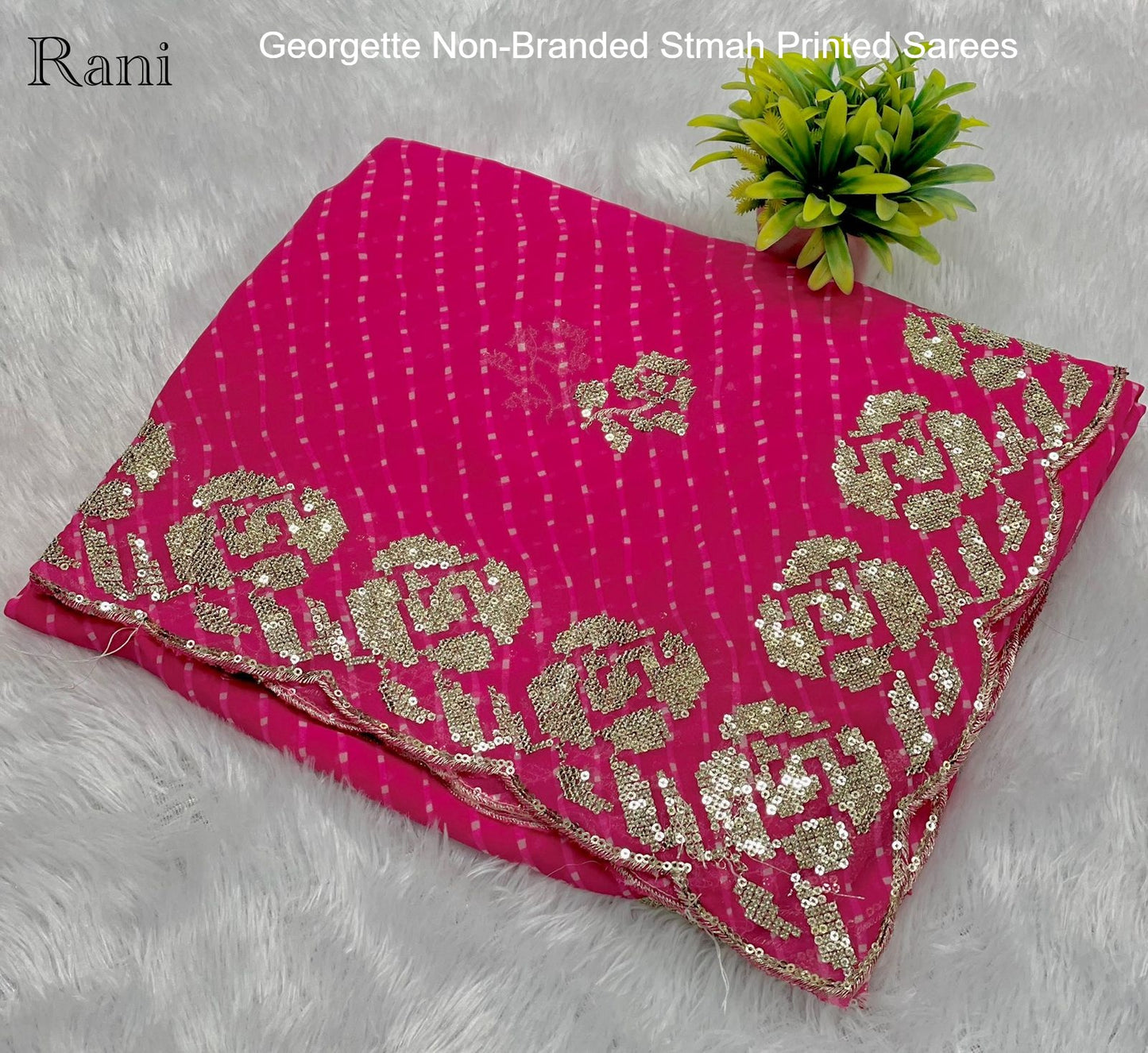Georgette Non-Branded Stmah Printed Sarees