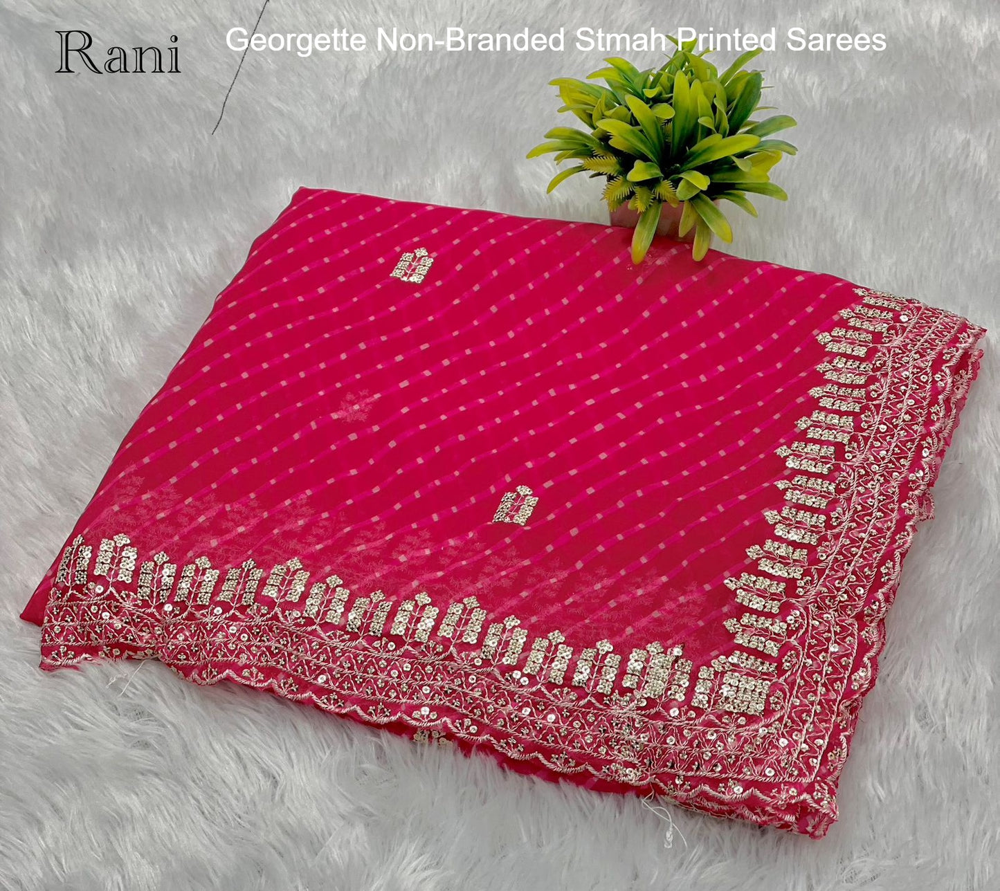 Georgette Non-Branded Stmah Printed Sarees