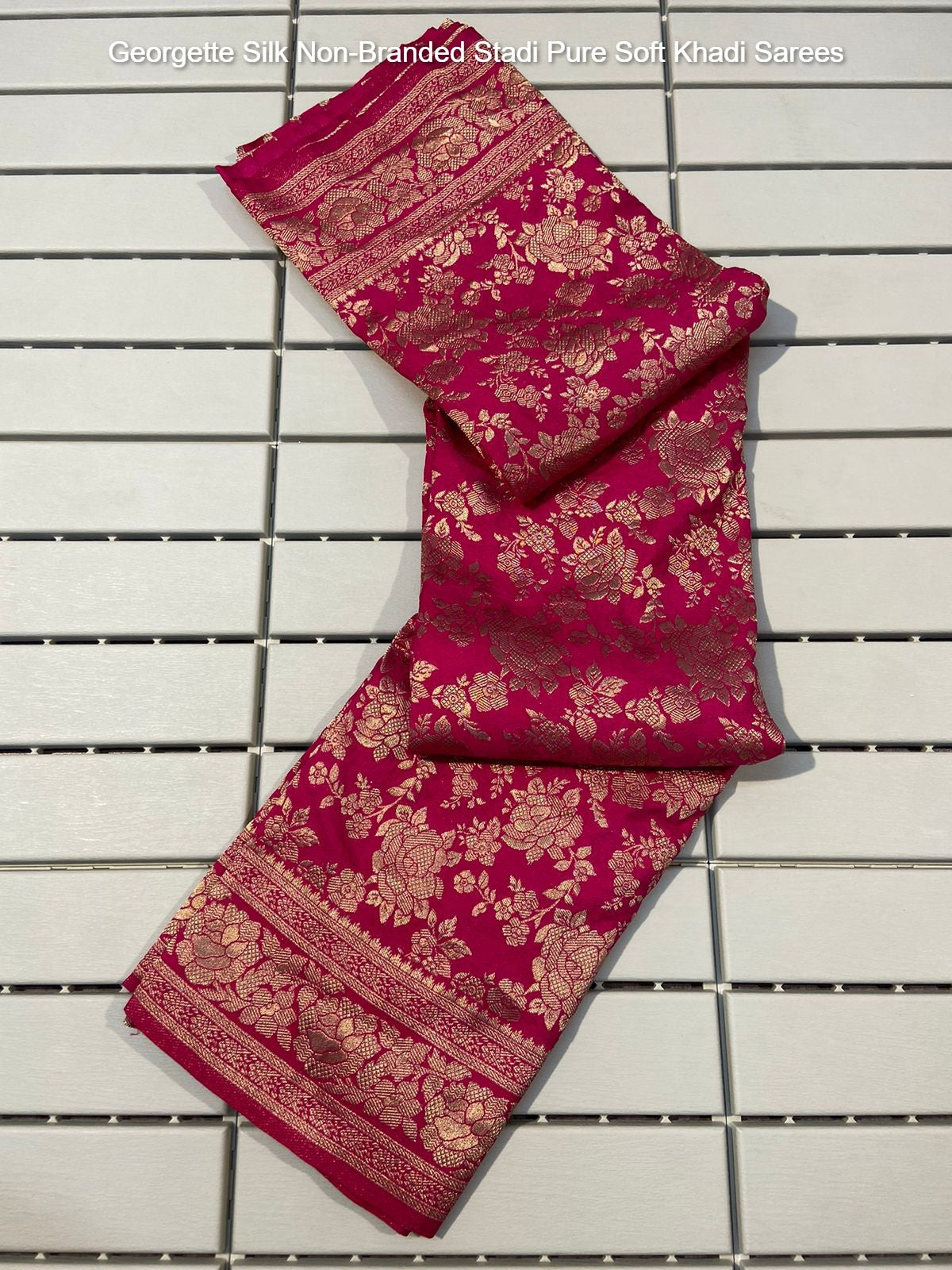 Georgette Silk Non-Branded Stadi Pure Soft Khadi Sarees