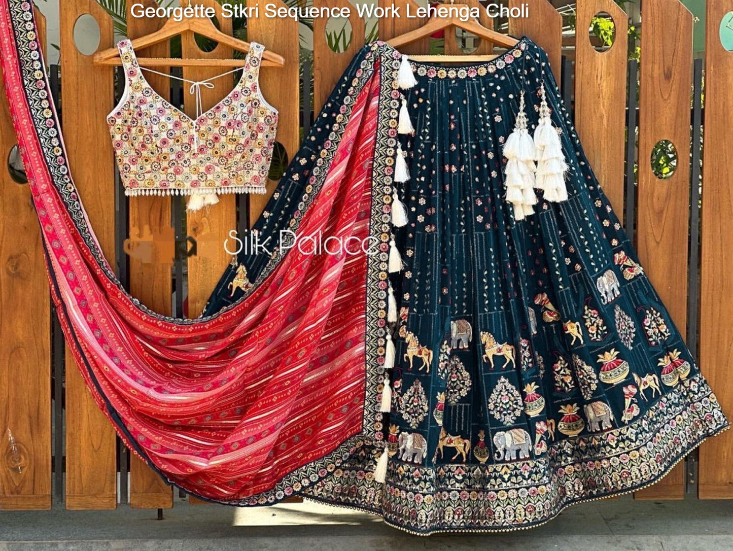 Georgette Stkri Sequence Work Lehenga Choli