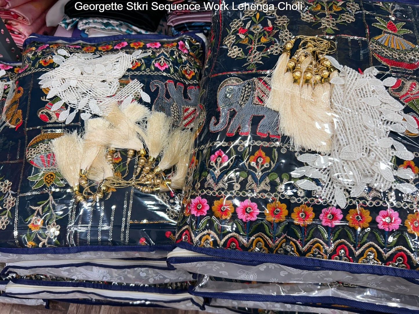 Georgette Stkri Sequence Work Lehenga Choli