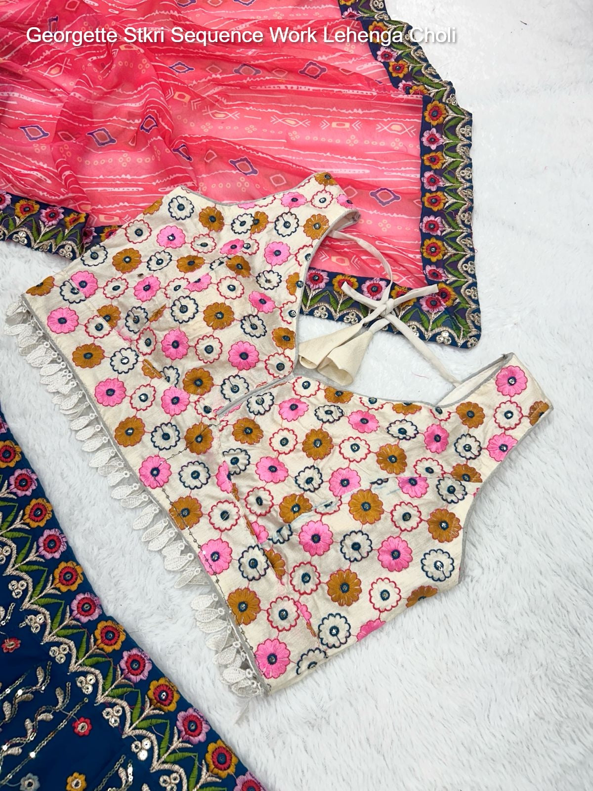 Georgette Stkri Sequence Work Lehenga Choli