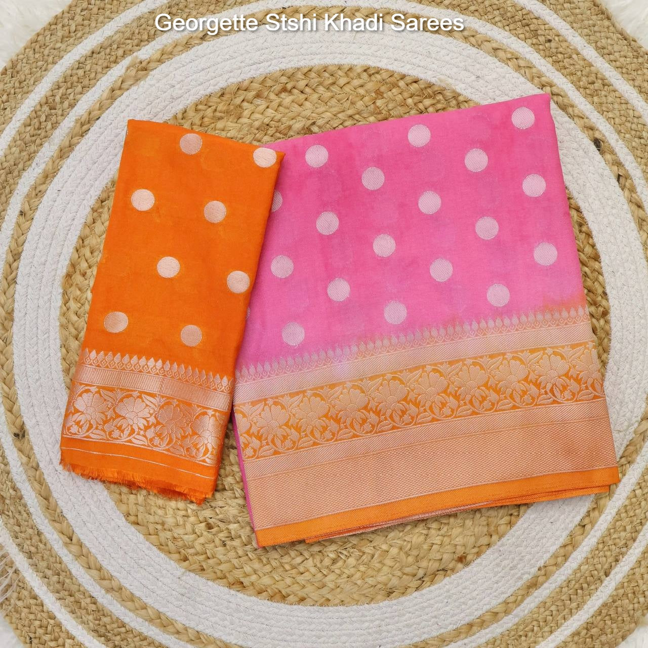 Georgette Stshi Khadi Sarees