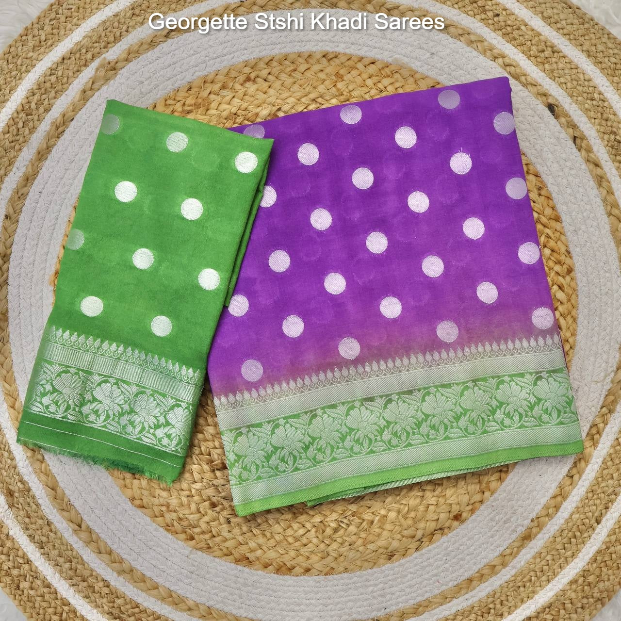 Georgette Stshi Khadi Sarees