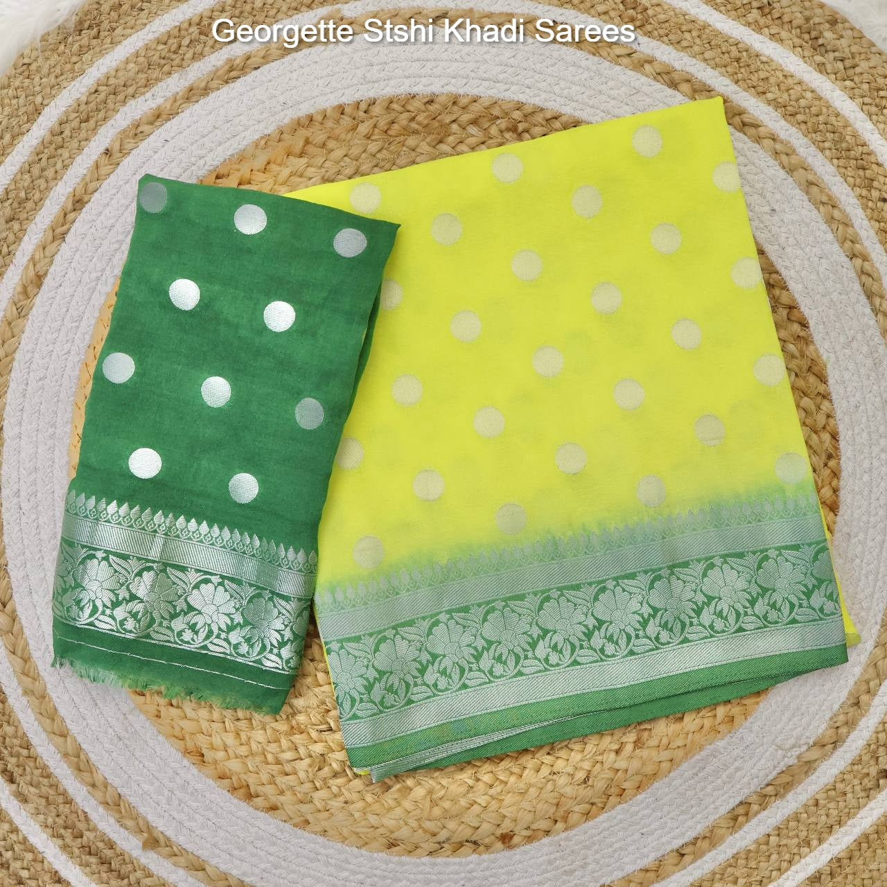 Georgette Stshi Khadi Sarees