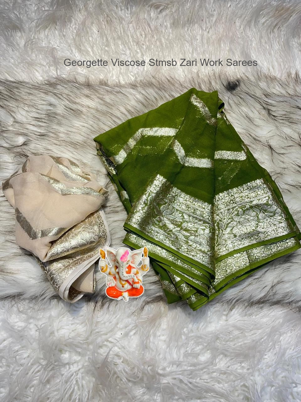 Georgette Viscose Stmsb Zari Work Sarees