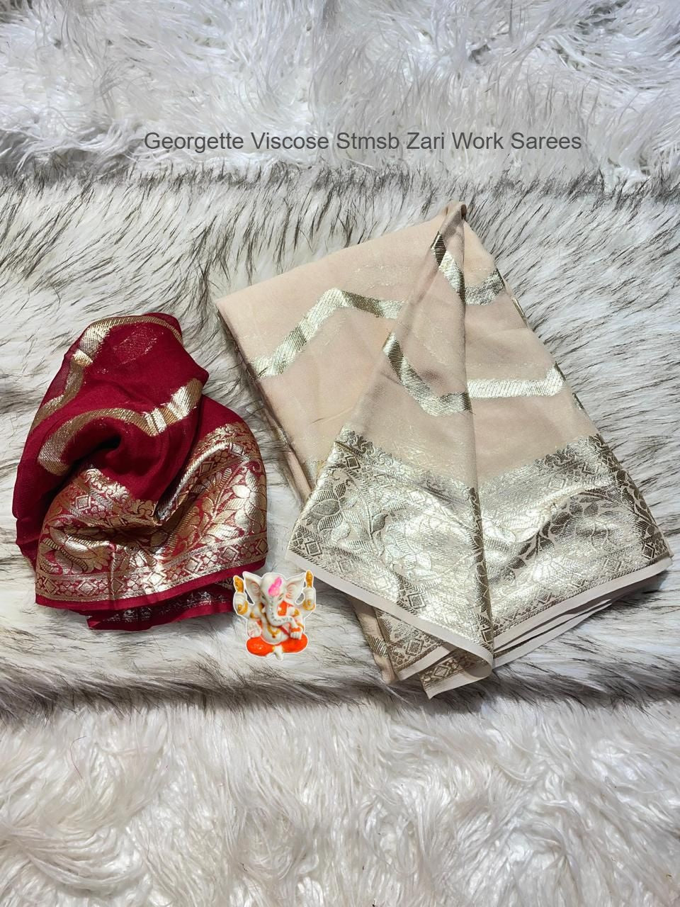 Georgette Viscose Stmsb Zari Work Sarees