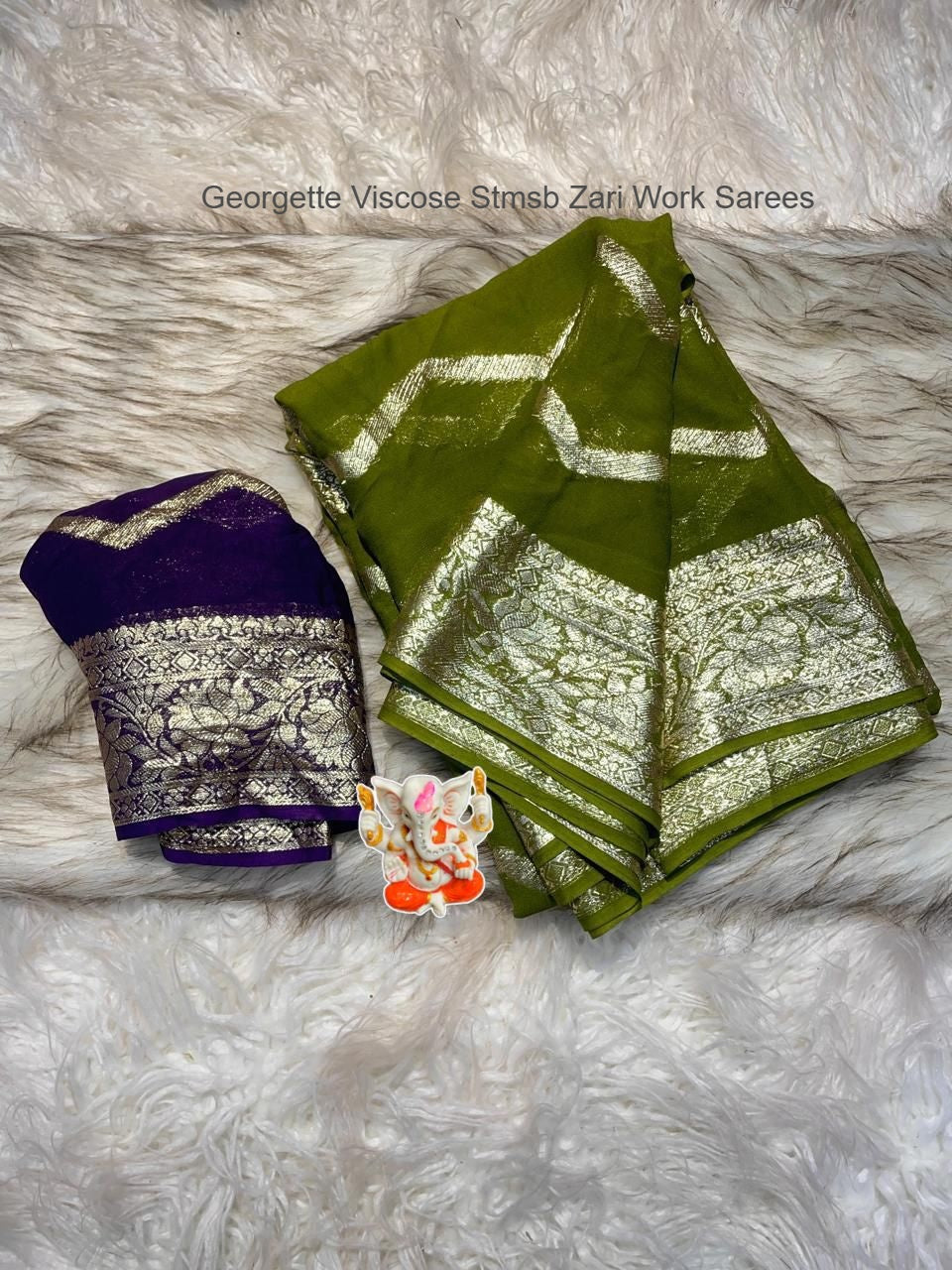 Georgette Viscose Stmsb Zari Work Sarees