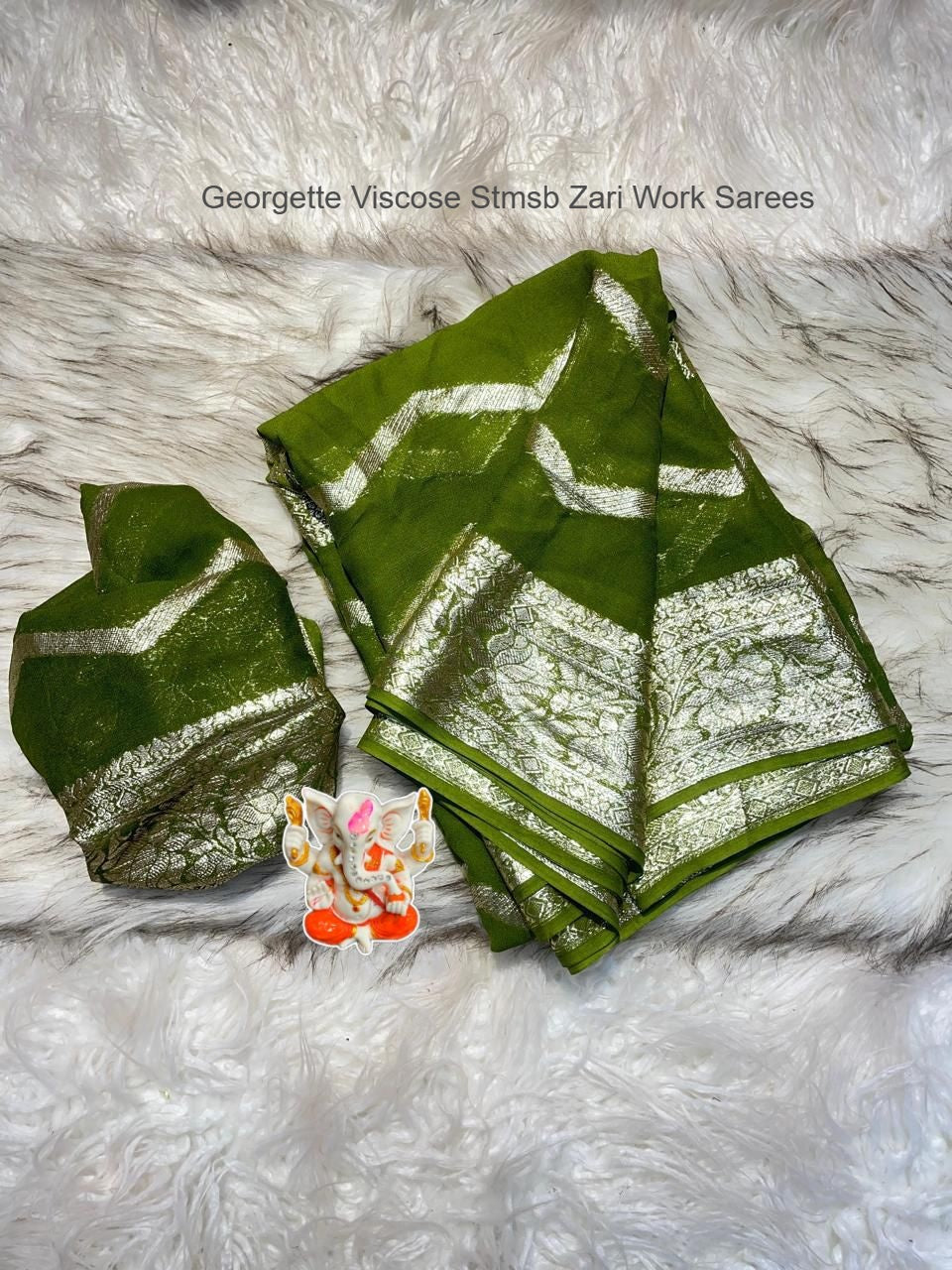 Georgette Viscose Stmsb Zari Work Sarees
