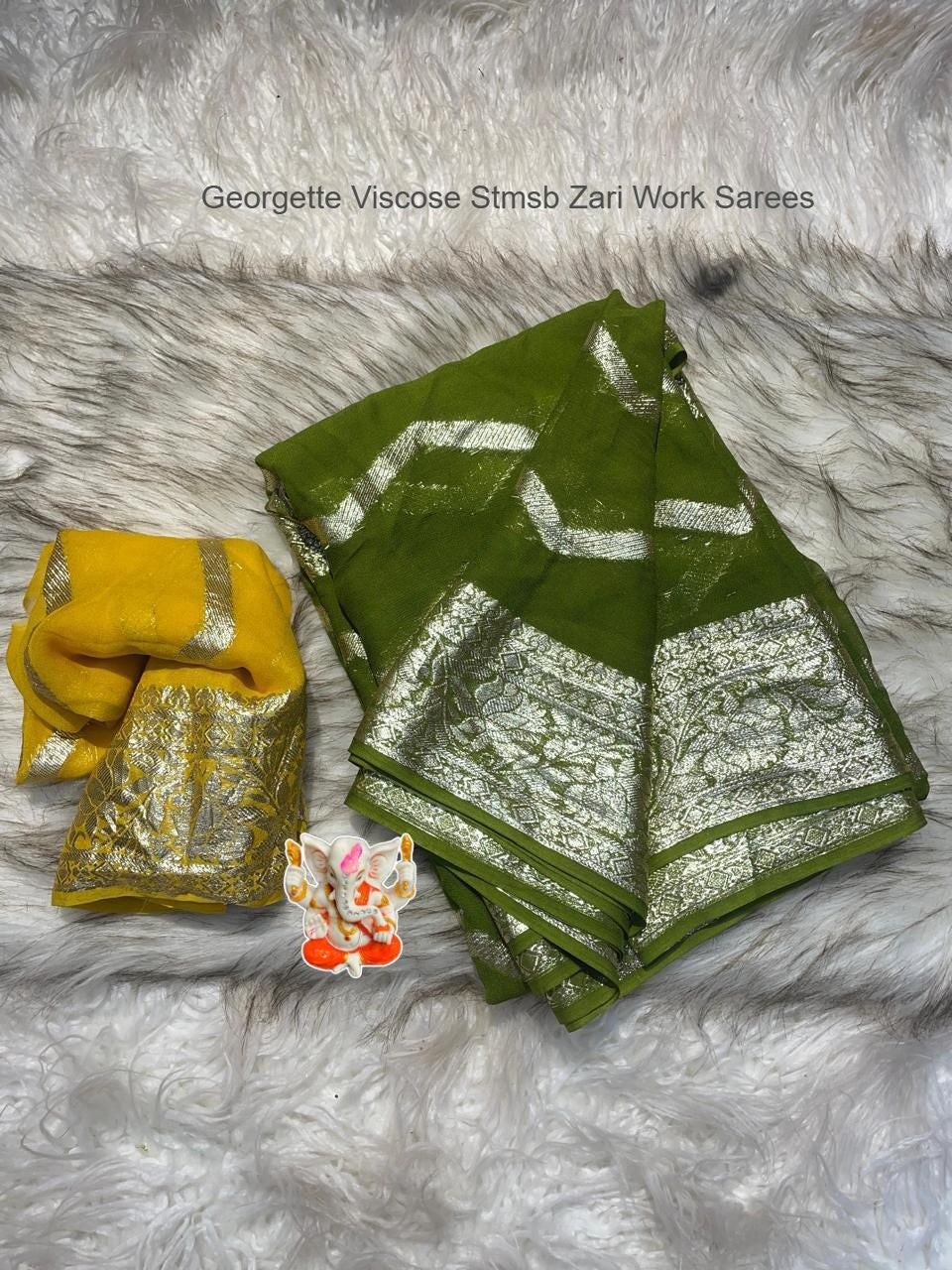 Georgette Viscose Stmsb Zari Work Sarees